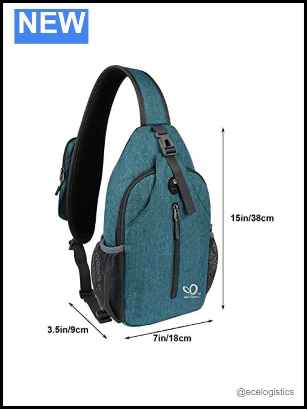 Crossbody Sling Backpack Travel Hiking Daypack Water Resistant Polyester